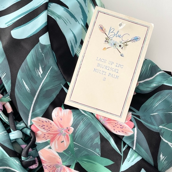 Floral Print One Piece Swimsuit - Picture 1 of 7